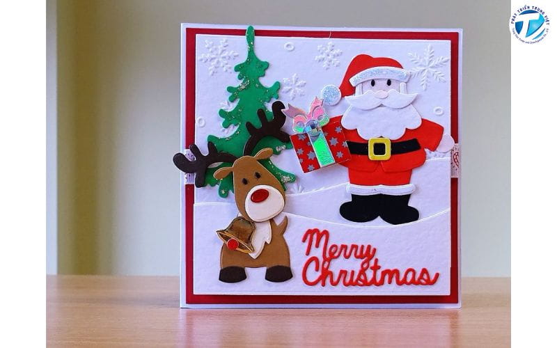 Mẫu thiệp Giáng Sinh hình ông già Noel